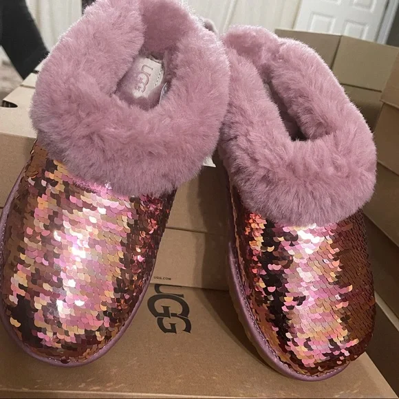 UGG | Cluggette Sequins PINK Slippers New In Box - Picture 5 of 15